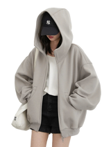 Master the urban aesthetic with this oversized high-neck zip-up hoodie, offering premium warmth and a relaxed fit for everyday wear.