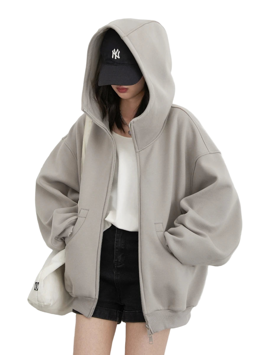 Master the urban aesthetic with this oversized high-neck zip-up hoodie, offering premium warmth and a relaxed fit for everyday wear.