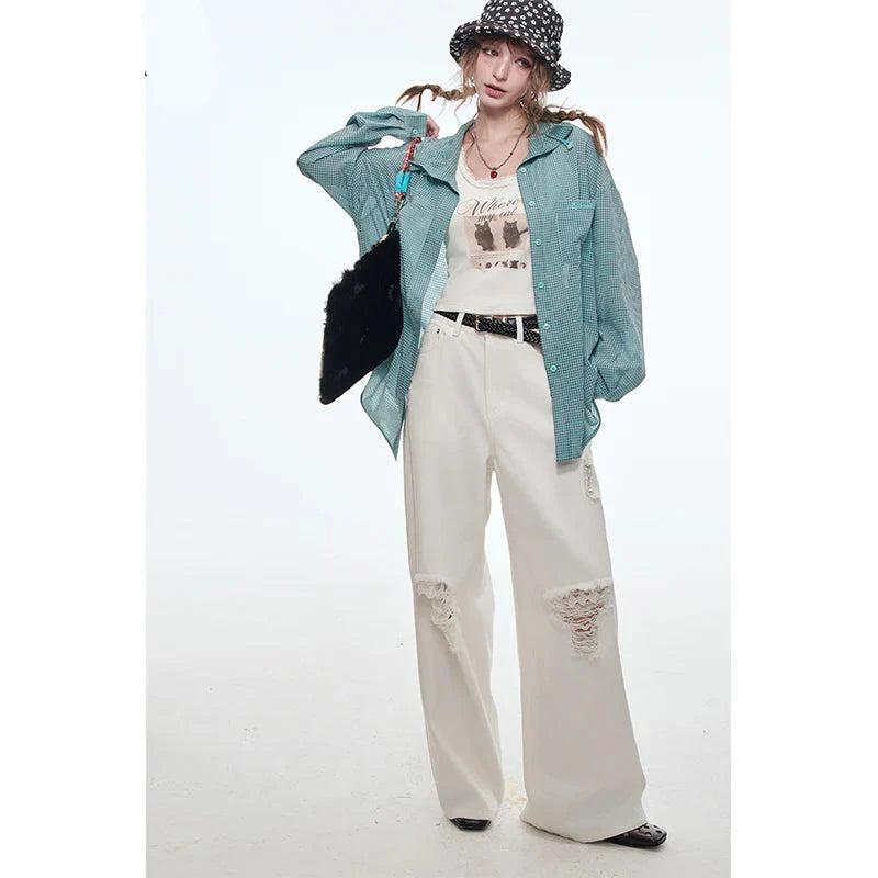 Jean chic ample à jambes larges