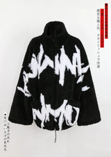 Veste oversize épaisse et chaude en fausse fourrure