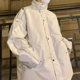 Dicke Hip-Hop-Jacke aus Kunstleder mit Stehkragen