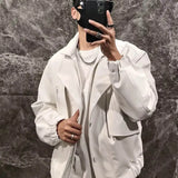 Veste en cuir unie d'automne Flight