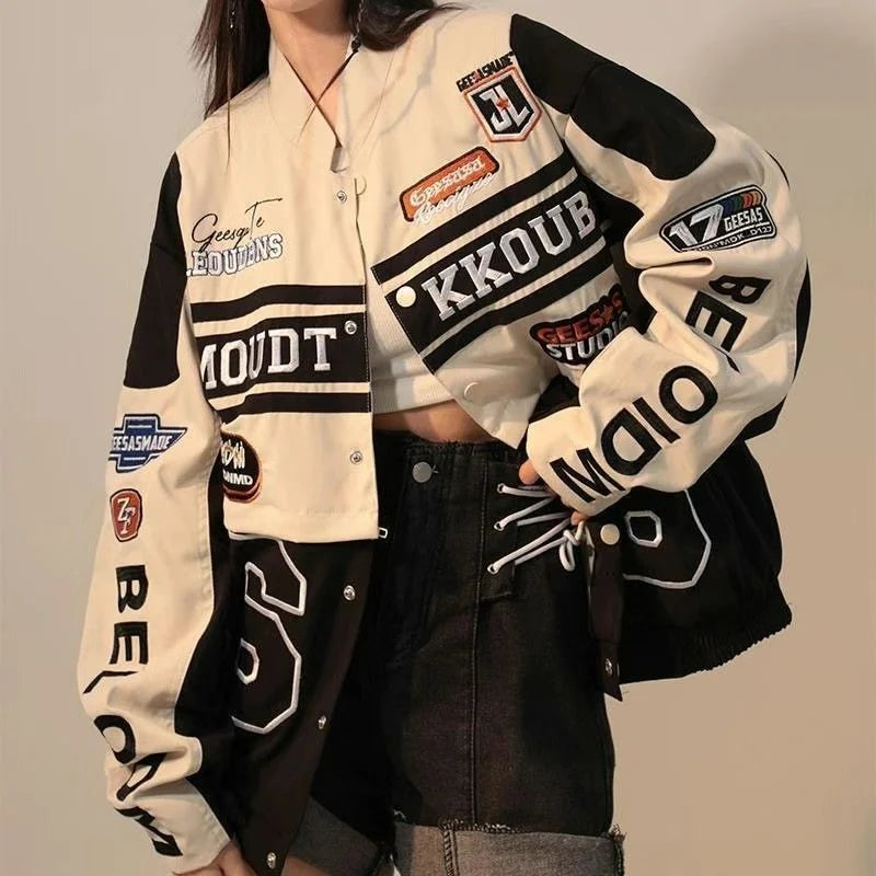 Autumn Streetwear Vintage Varsity Bomber Jacket