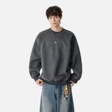 Contrast Color Raglan Crew Neck Sweatshirt