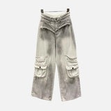 Y2K Retro Gradient Cargo Denim Jeans