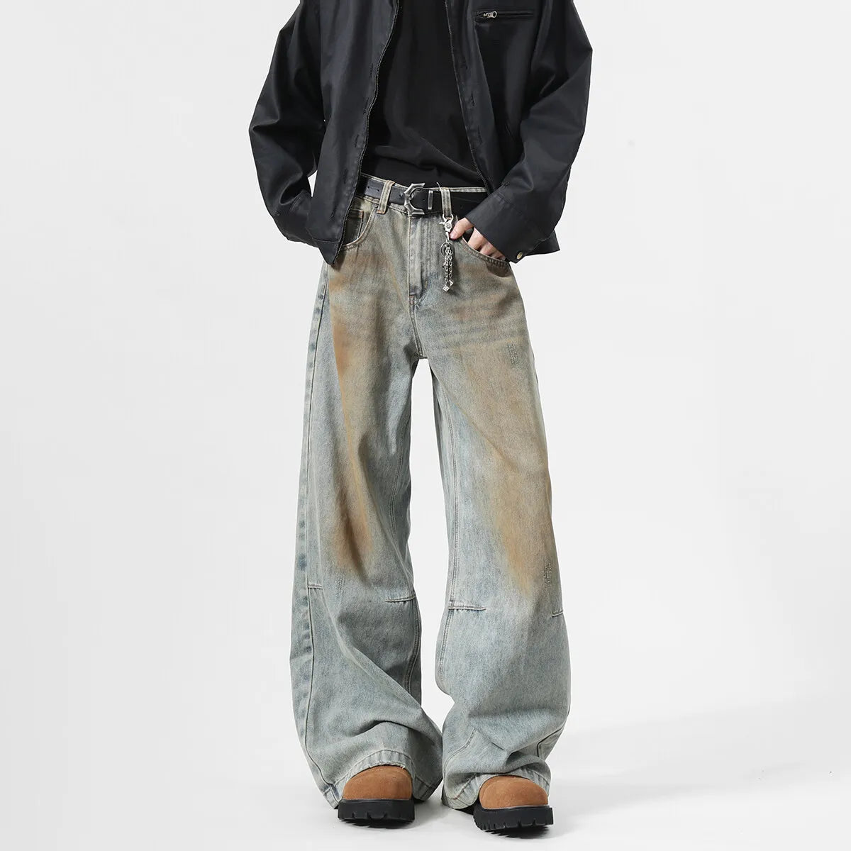 Jeans en denim amples et tendance streetwear