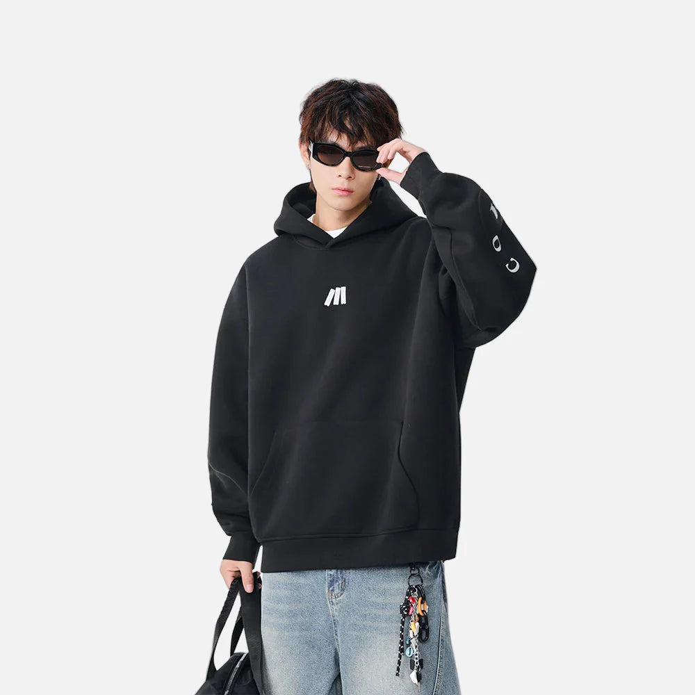 Warm Embroidered Hip Hop Logo Hoodie