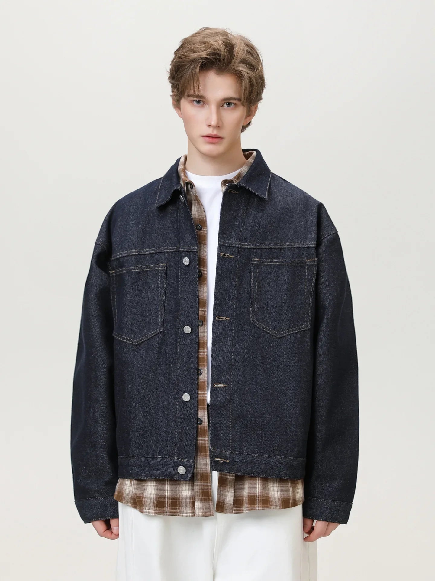 Vibrant Double Pocket Workwear Denim Jacket