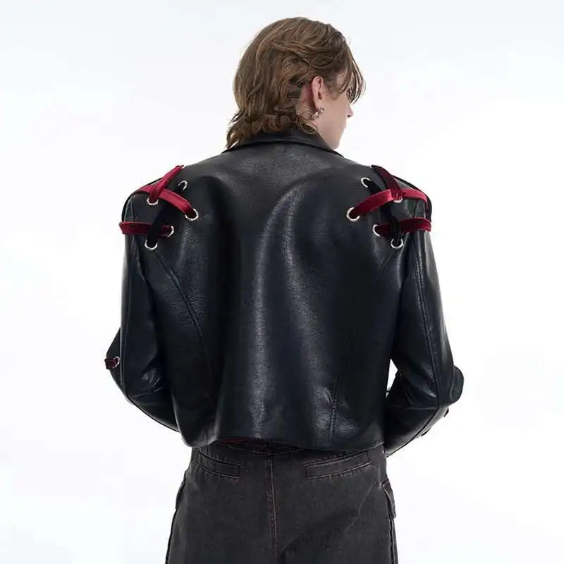 Everyday Essential Ribbon Design Leather Jacket