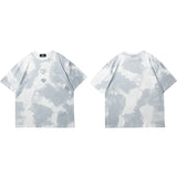 T-shirt à lettres puzzle tie-dye vibrant et haut de gamme