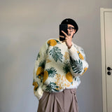 Gemütlicher Herren-Strickpullover mit Ananas-Jacquardmuster