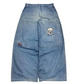 Y2K Embroidered Wide-Leg Jeans