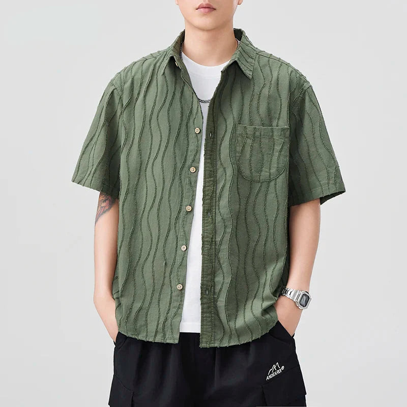 Chemise d'été unie, décontractée et confortable