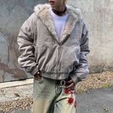 Veste d'hiver chaude et confortable en peluche épaisse style streetwear