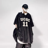 Vintage Embroidered Denim Hip Hop T-Shirt