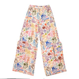 Bunte Hip-Hop-Cargohosen mit weitem Schnitt