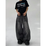 Y2K Mühelose Jeans im japanischen Stil mit weitem Bein