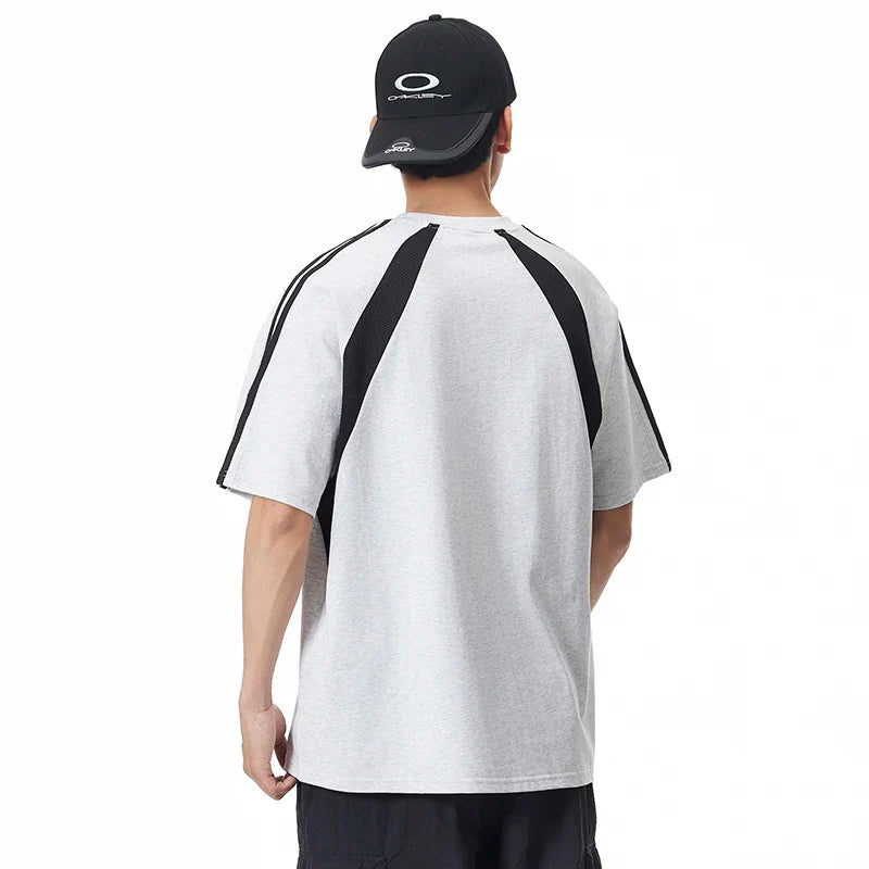 Casual Mesh Splice Printed Cityboy T-Shirt