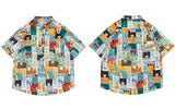 Y2K Retro Chic Strandhemd mit Grafikprint