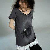 T-shirt imprimé graffiti style grunge vintage