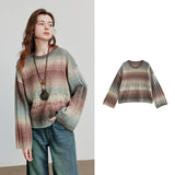Strickpullover aus Mohair mit Farbverlauf für Damen