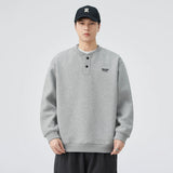 Soft Comfortable Casual Henley Neck Sweatshirt