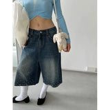 Women Flaffy Streetwear Calf Length Jorts