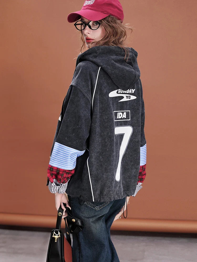 Y2K Cozy Patchwork Loose Fit Sweatshirt