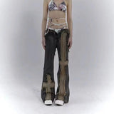 Jeans mit Used-Look-Patchwork-Kreuz