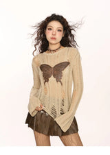 Women Fresh & Simple Butterfly Knitted Sweater