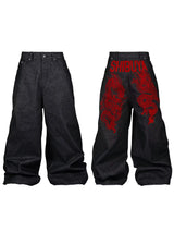 Gothic-bestickte Hip-Hop-Jeans im amerikanischen Stil