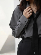 Chemise boutonnée oversize chic style coréen