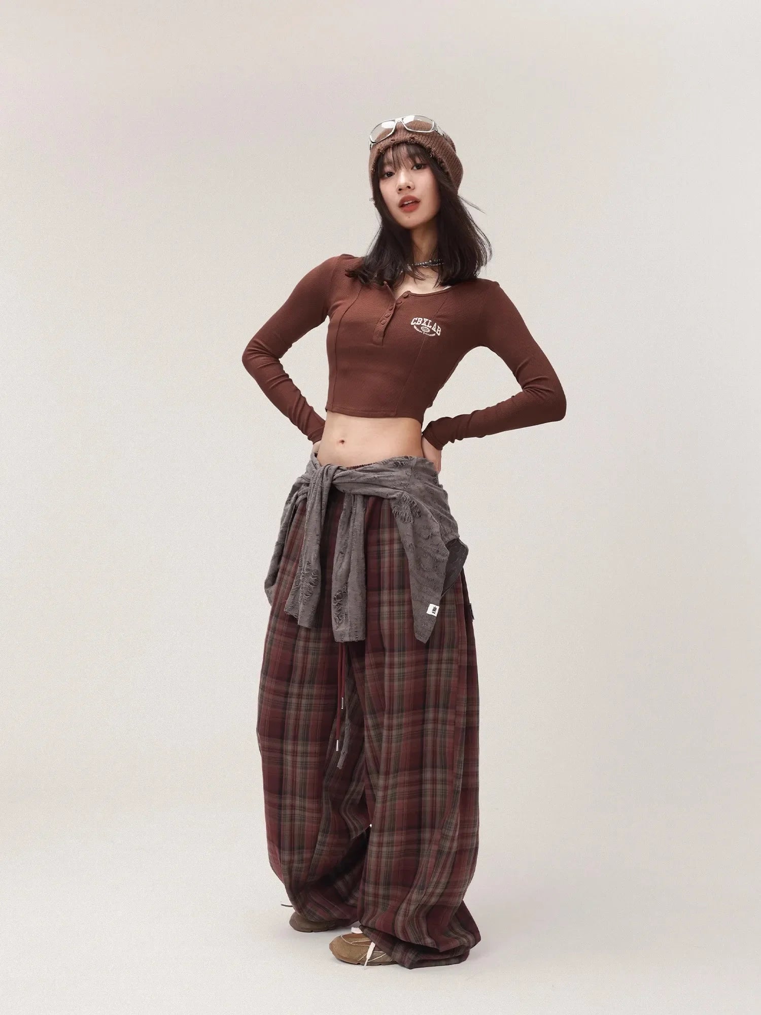 Vintage Red Checkered Work Pants