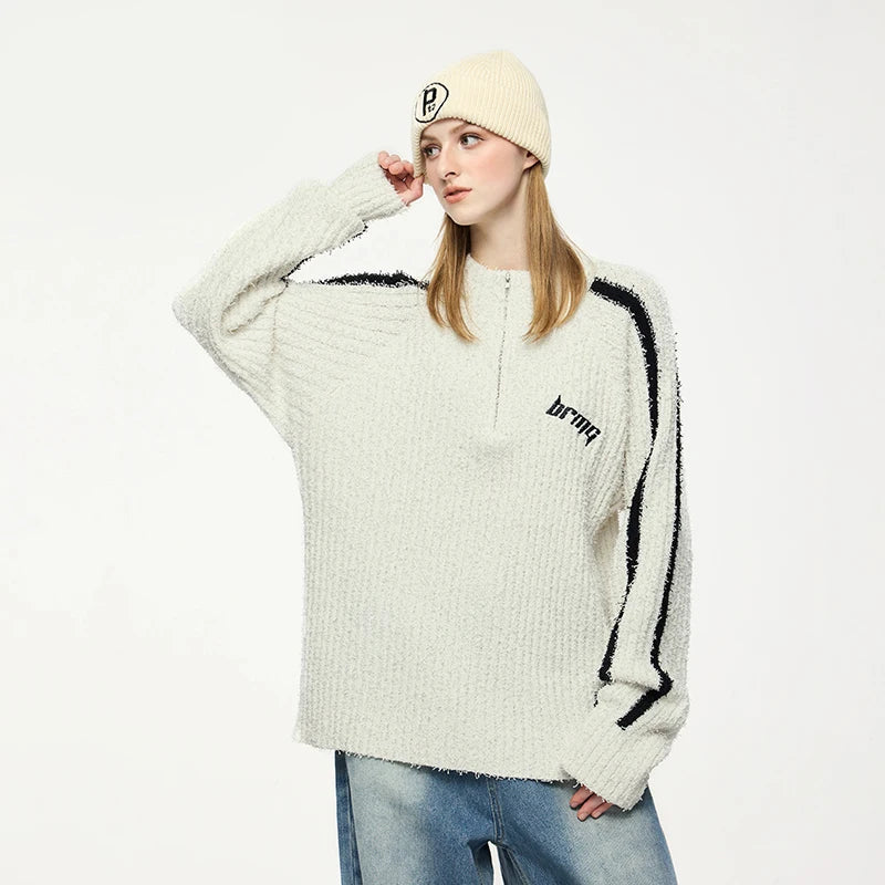 Textured Stripe Knitted Sweater