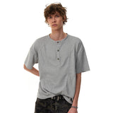 T-shirt à manches courtes boutonné uni et élégant