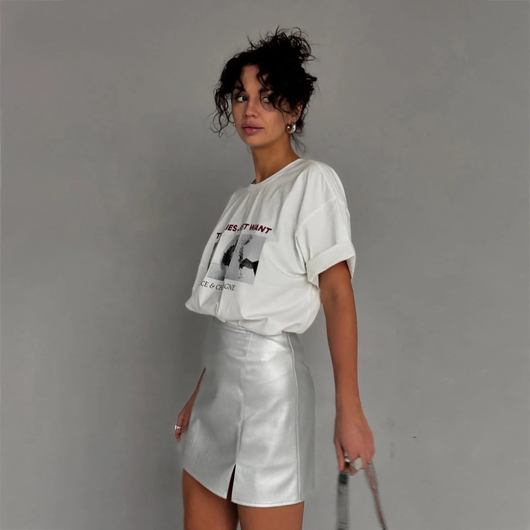 Soft Touch Letter Print Graphic T-Shirt