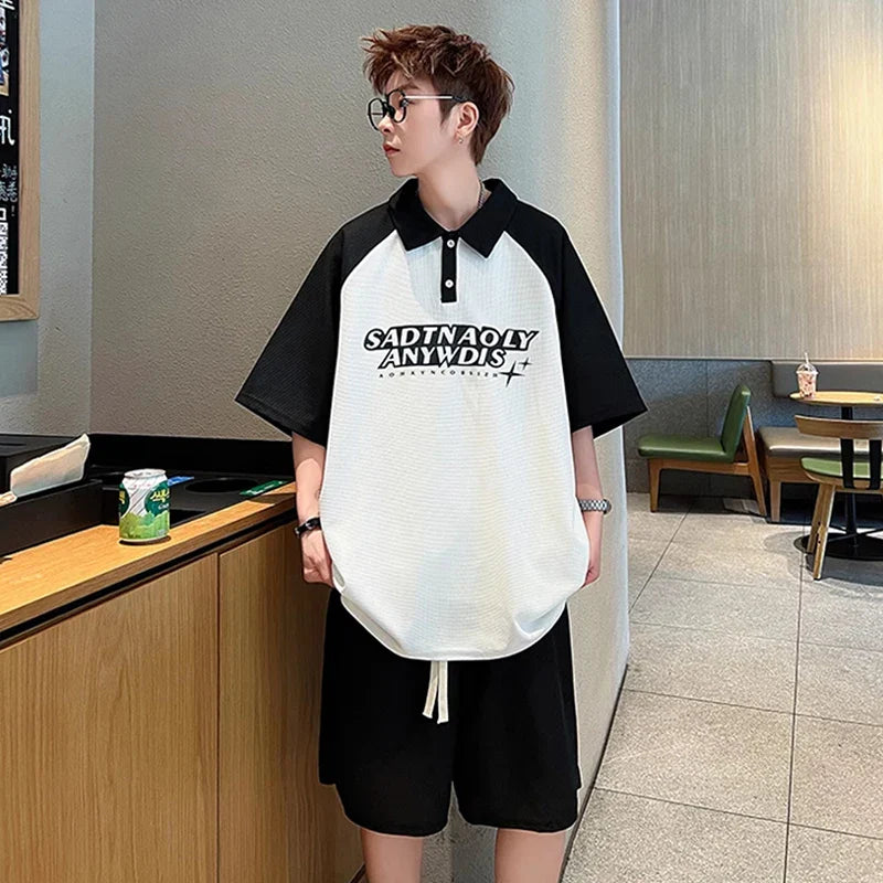 남성용 트렌디 캐주얼 여름 폴로 티셔츠