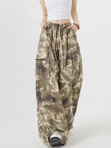 Pantalon cargo camouflage vintage pour femme