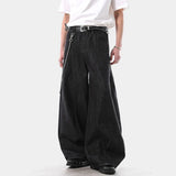 Elegant Stretch Comfort Solid Color Wide Leg Jeans