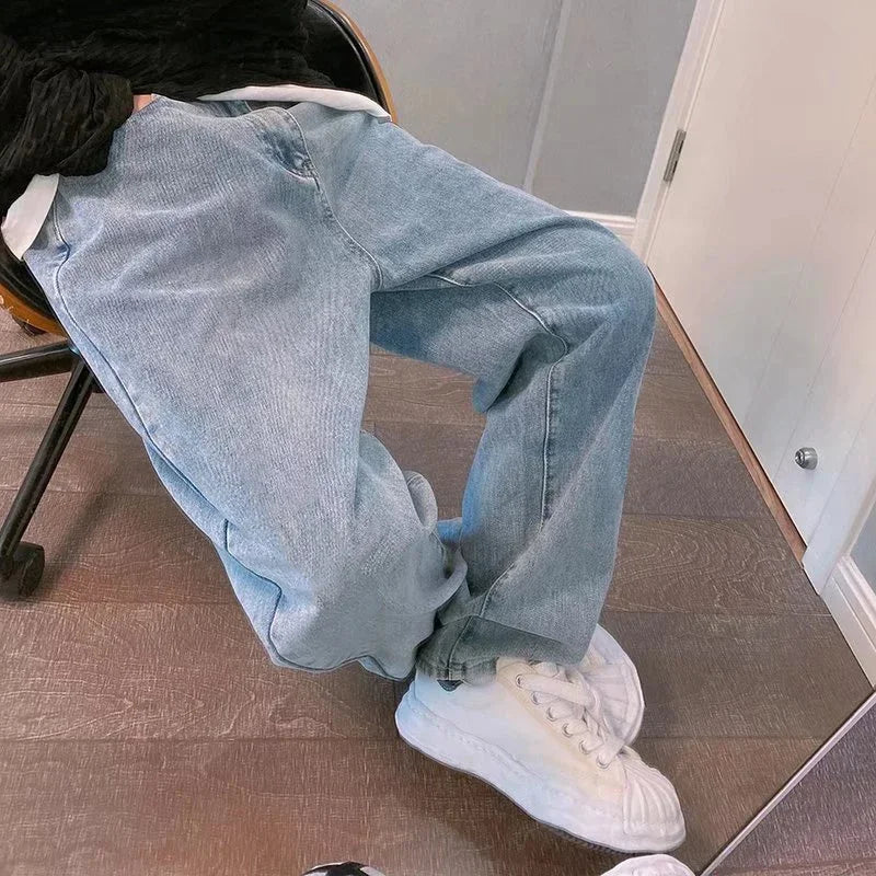 Streetwear Blue Baggy Denim Wide Leg Jeans