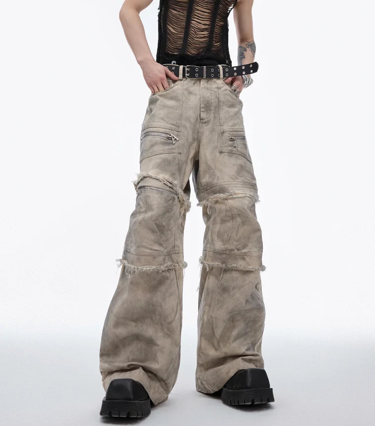 Vintage American Style Zipper Jeans