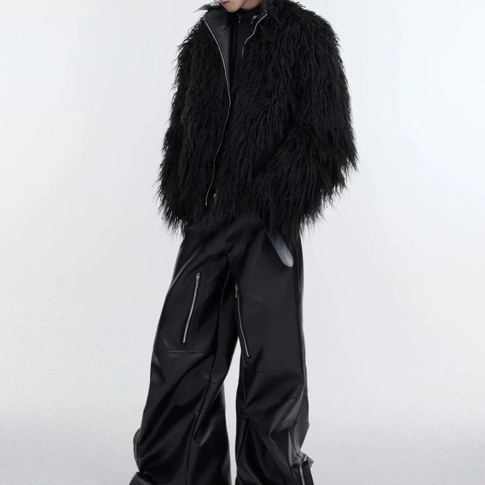 Veste longue épaisse et fourrée style streetwear d'hiver