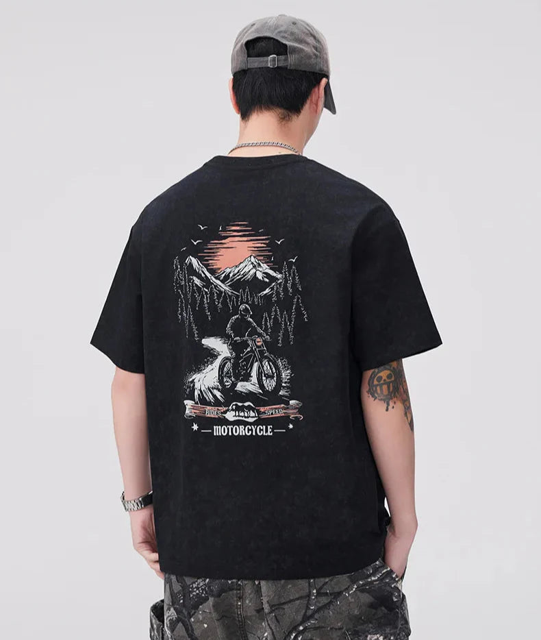 Breathable Black Round Neck Casual T-Shirt
