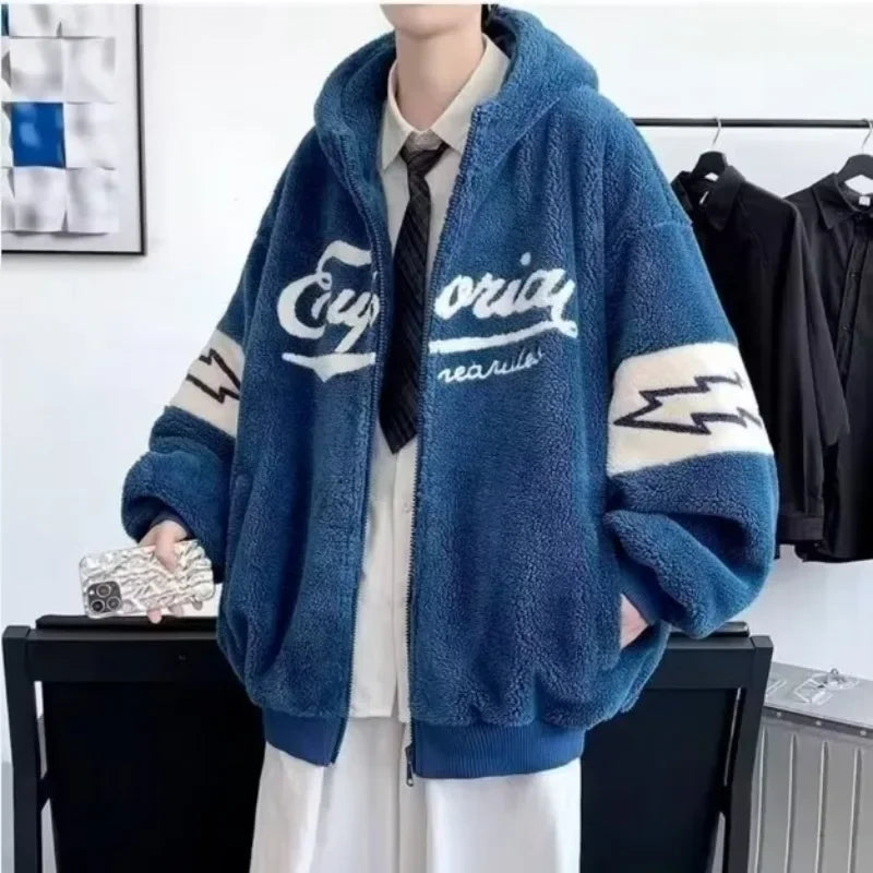 Veste épaisse en fourrure d'agneau de style coréen