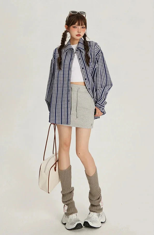 Chemise décontractée rayée à manches longues et amples