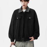 Veste à revers en toile cinétique à blocs de couleur