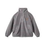 フリースハーフプラケットスウェットシャツ