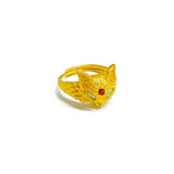 Pure Gold Fox Ring Adjustable Ring