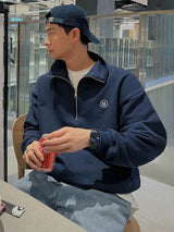 Quarter-Zip Turn-down Collar Sweatshirt