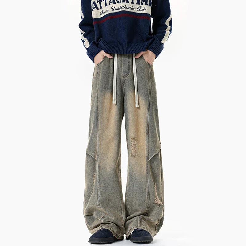 High Quality Vintage Gradient Washed Jeans
